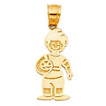 14K Yellow Gold Boy W/ Ball Pendant