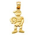 14K Yellow Gold Boy W/ Ball Pendant