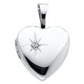 14K White Gold Heart Locket Pendant