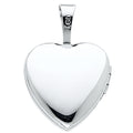 14K White Gold Heart Locket Pendant