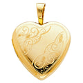 14K Yellow Gold Heart Locket Pendant