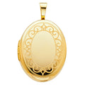 14K Yellow Gold Oval Locket Pendant