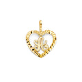 14K Yellow Gold Initial Heart Pendant (A - Z)