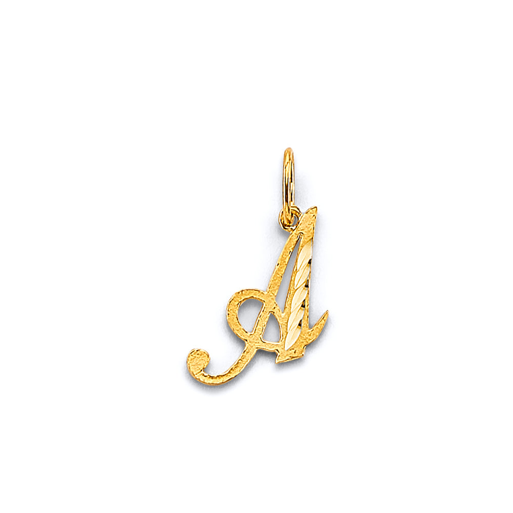 14K Yellow Gold Initial Pendant (A - Z)