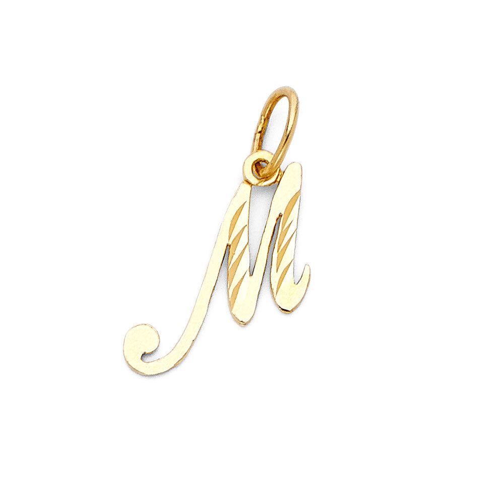 14K Yellow Gold Initial Pendant (A - Z)