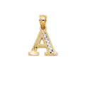 14K Two Tone Gold Initial Pendant (A - Z)