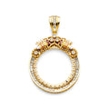 14K Yellow Gold CZ Scorpion CZ Frame (50 Pesos)
