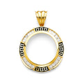 14K Yellow Gold CZ Greek CZ Frame (50 Pesos)