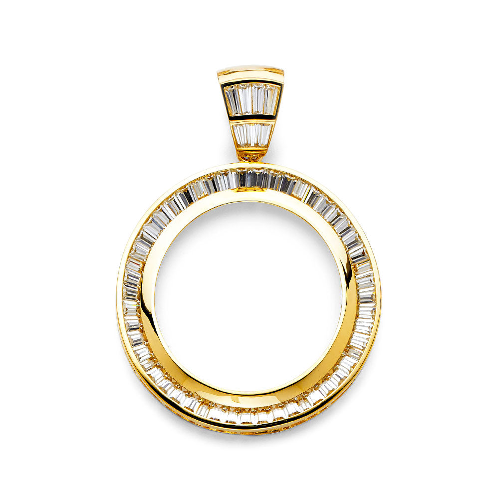 14K Yellow Gold Baguette CZ Frame (50 Pesos)