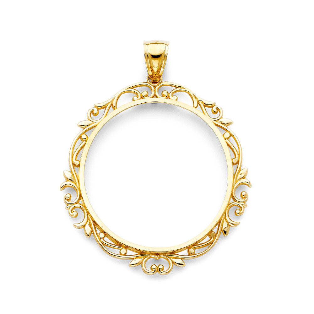 14K Yellow Gold Flower Frame (50 Pesos)