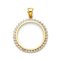 14K Yellow Gold Round CZ Frame (50 Pesos)