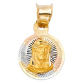 14K Yellow White Rose Gold Jesus Stamp Pendant