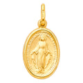 14K Yellow Gold Virgin Mary Medal