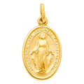 14K Yellow Gold Virgin Mary Medal