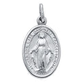 14K White Gold Virgin Mary Medal