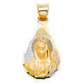 14K Yellow White Rose Gold Guadalupe Stamp Pendant