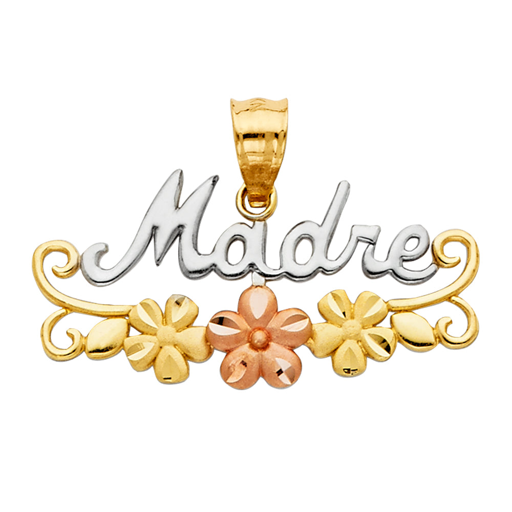 14K Yellow White Rose Gold Madre Pendant
