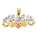 14K Yellow White Rose Gold Abuelita Pendant