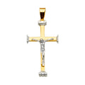 14K Two Tone Gold Crucifix Cross Pendant