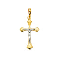14K Two Tone Goldone Crucifix Cross Pendant