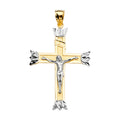 14K Two Tone Gold Crucifix Cross Pendant