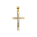 14K Two Tone Goldone CZ Crucifix Cross Pendant
