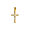 14K Two Tone Goldone CZ Crucifix Cross Pendant