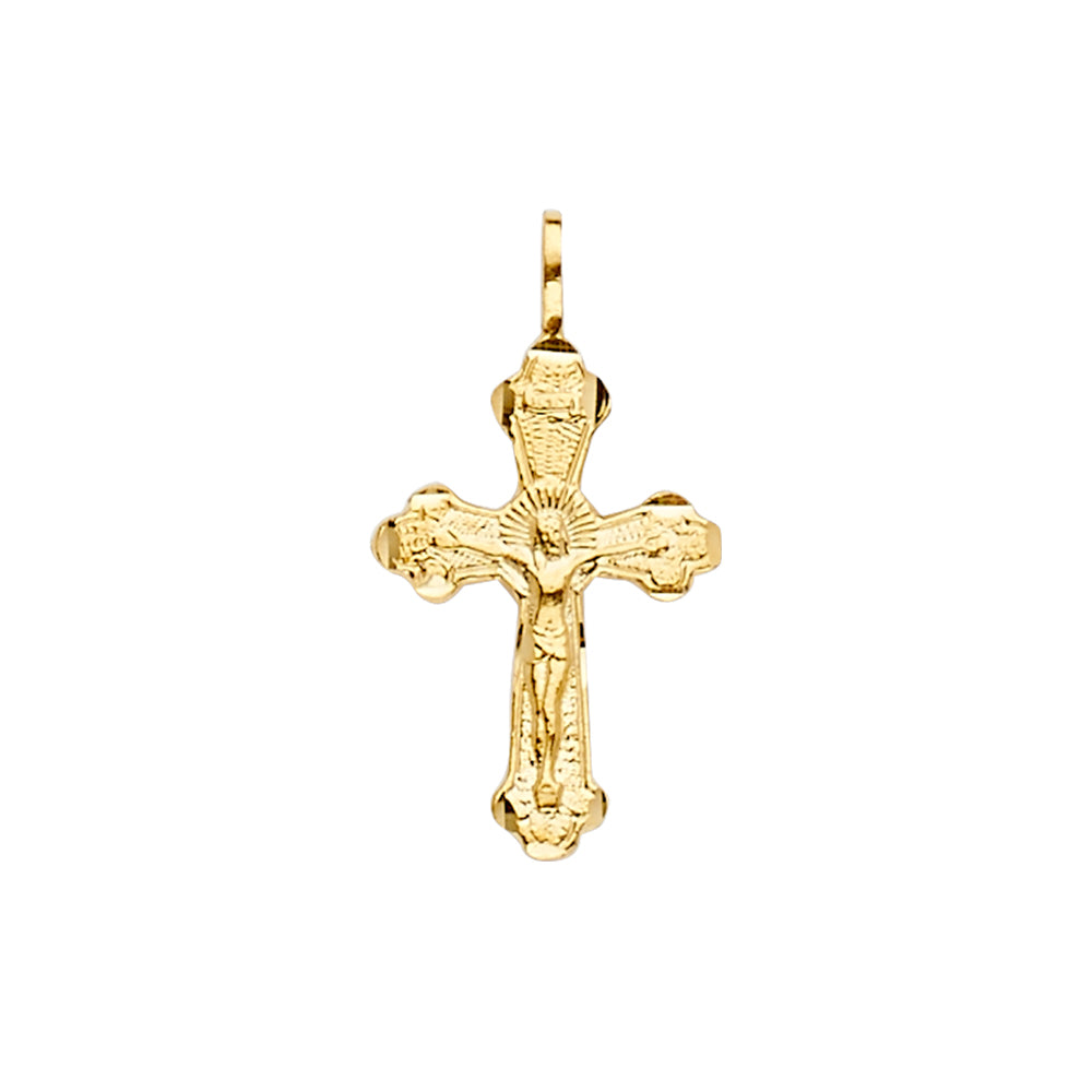 14K Yellow Gold Crucifix Cross Pendant