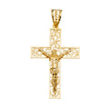 14K Yellow Gold Crucifix Cross Pendant