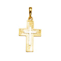 14K Two Tone Goldone Cross Pendant