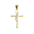 14K Two Tone Goldone Cross Pendant