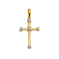 14K Two Tone Goldone Cross Pendant