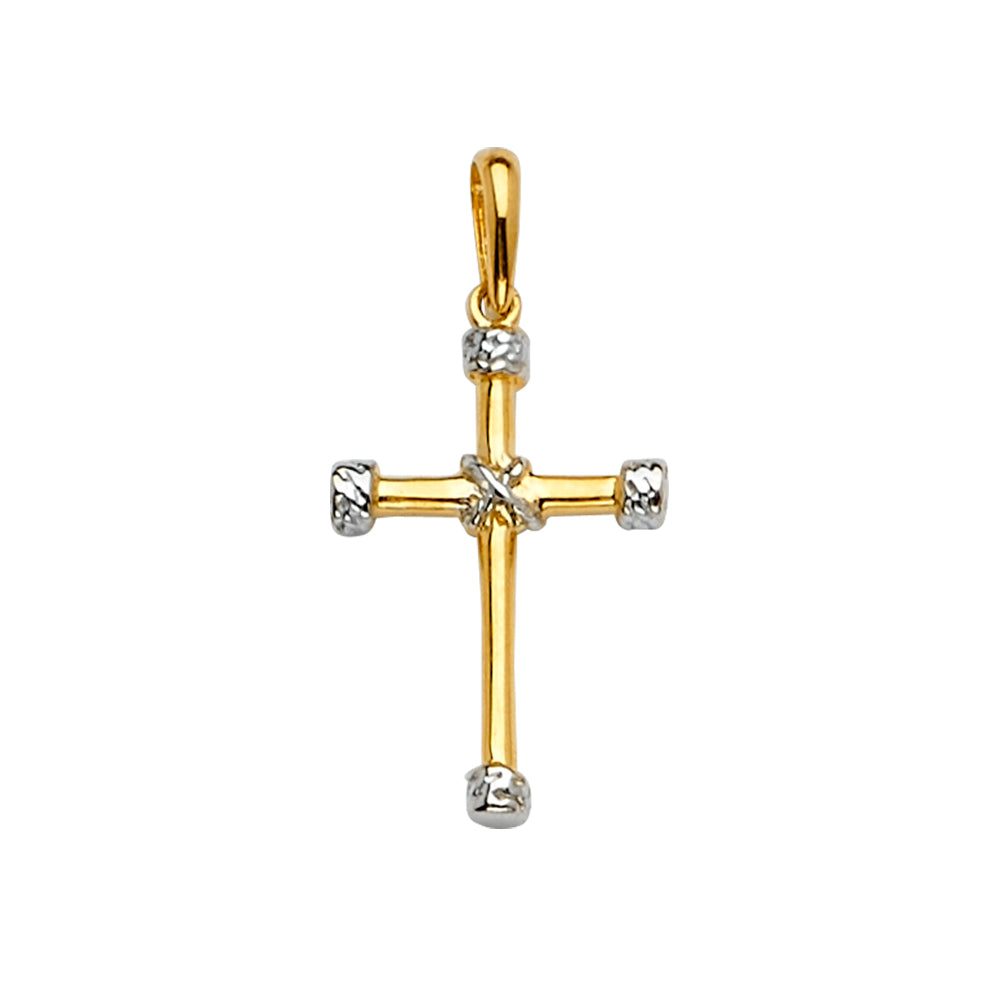 14K Two Tone Goldone Cross Pendant
