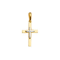 14K Two Tone Goldone Cross Pendant