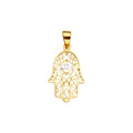 14K Two Tone Gold Hamsa Pendant