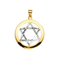 14K Two Tone Gold Star Of David Pendant