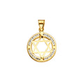 14K Yellow Gold Star Of David CZ Pendant