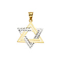 14K Two Tone Goldone Star Of David Pendant