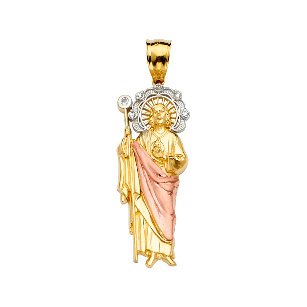 14K Yellow White Rose Gold San Judas Pendant