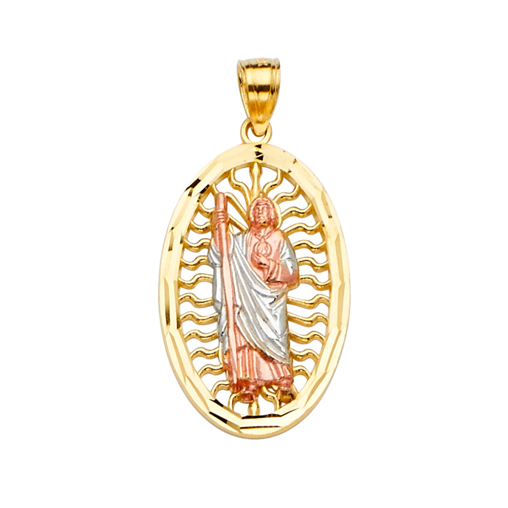 14K Yellow White Rose Gold San Judas Pendant