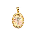 14K Yellow White Rose Goldolor Jesus Medal Pendant