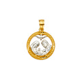 14K Two Tone Gold Baptism Pendant
