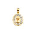 14K Yellow White Rose Gold Primera Communion Pendant