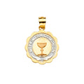 14K Yellow White Rose Gold Primera Communion Pendant