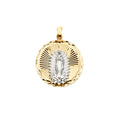 14K Two Tone Goldone Guadalupe Medal Pendant