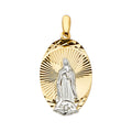 14K Two Tone Goldone Guadalupe Medal Pendant