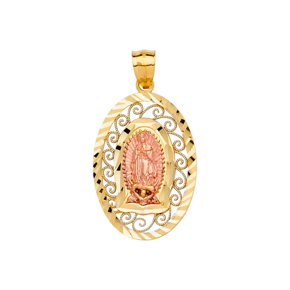 14K Yellow White Rose Gold Guadalupe Pendant