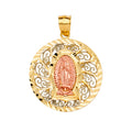 14K Yellow White Rose Gold Guadalupe Pendant