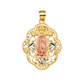 14K Yellow White Rose Gold Guadalupe Pendant