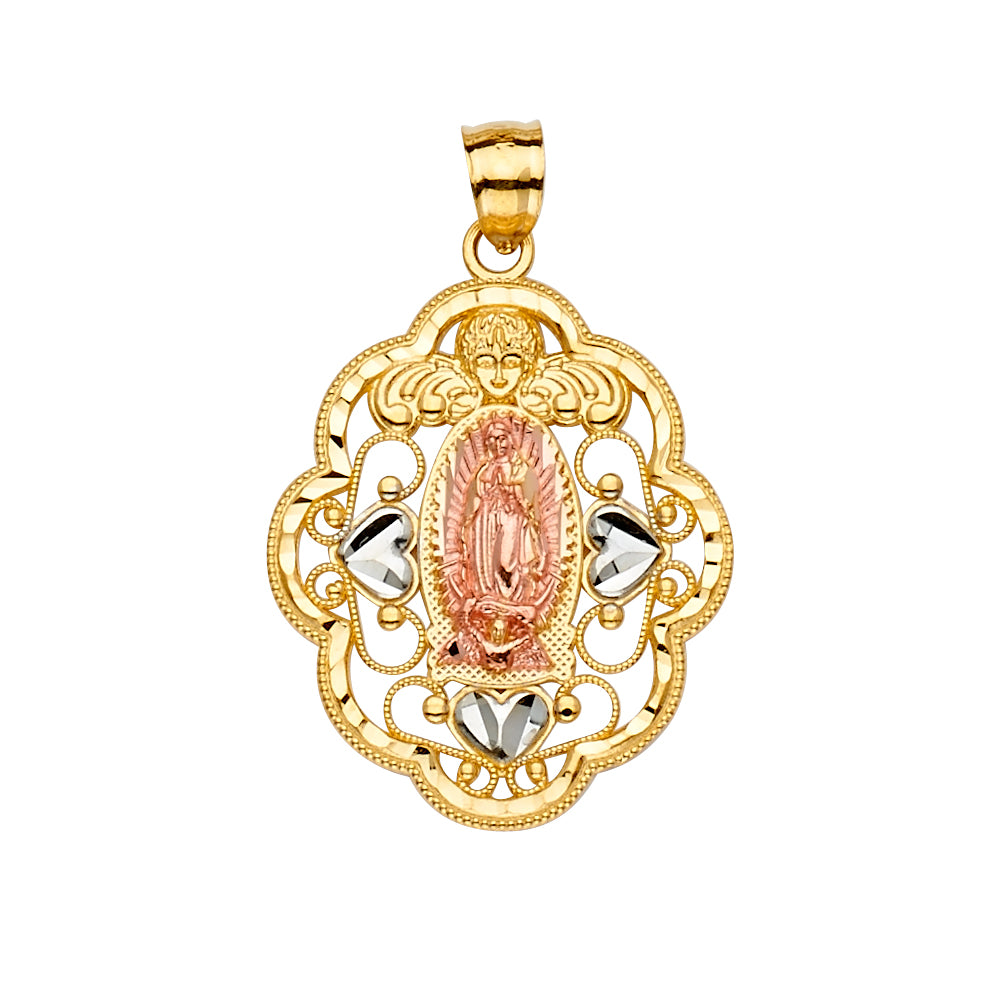 14K Yellow White Rose Gold Guadalupe Pendant